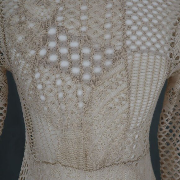 Wet Seal Waterfall Cardigan Womens S Beige Fairycore Boho Beach Cottage Feminine - Picture 10 of 10